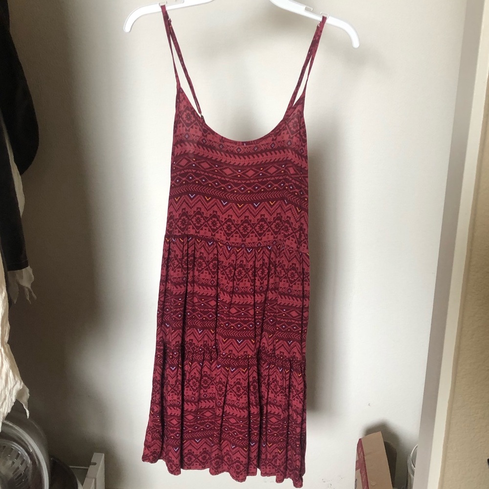 Maroon Patterned Dress